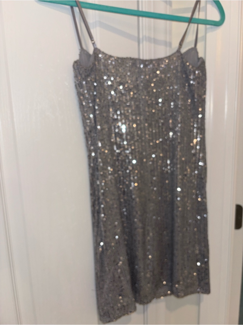ZARA Silver Sequin Mini Dress - Picture 3 of 3